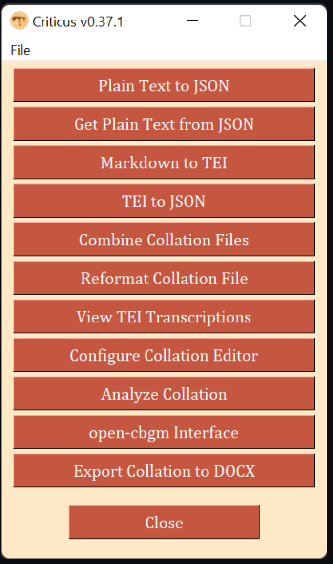 Criticus: A tool to move from transcription to collation