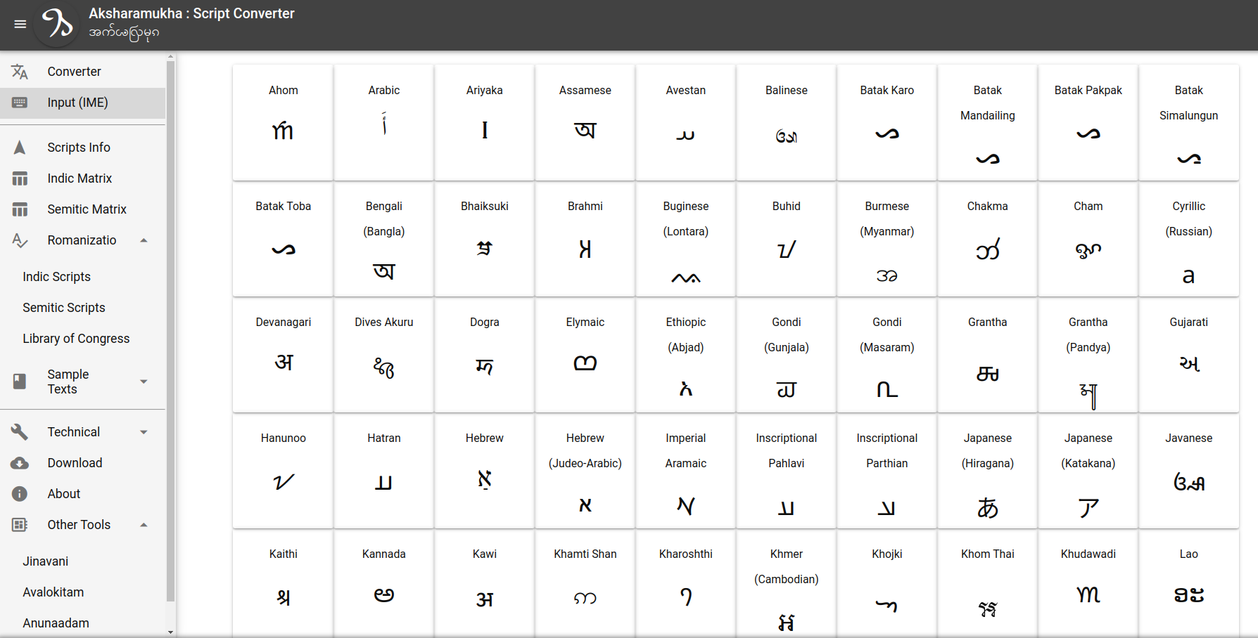 Aksharamukha: The Automated Transliteration Tool to Simplify Script Conversion