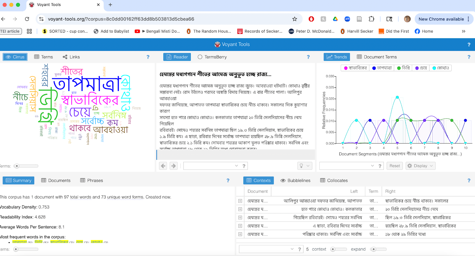 Teaching Bengali Digital Texts to Anglophone Undergraduates: What Voyant Reveals about the Infrastructural Bias of DH Tools
